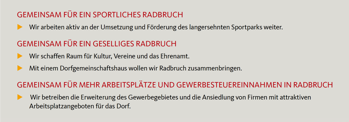 Kommunalwahlen 2021 - Gemeinderat Radbruch - Ziele 3